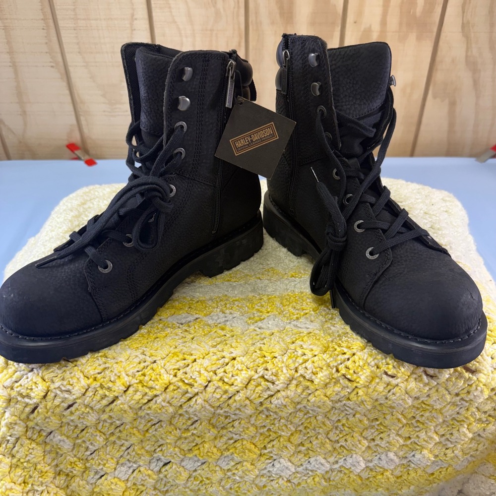 Harley-Davidson Bateman Mens Black Leather Ankle Riding Boots‎ D93805 Size 9.5 M